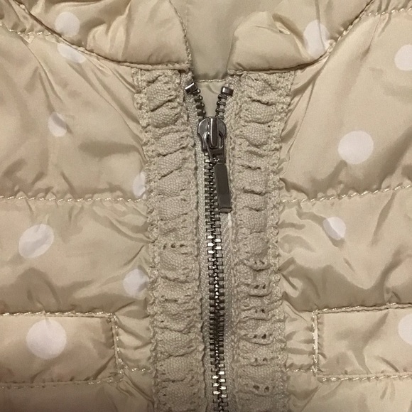 Chico’s Polka-Dot Puffer Vest Beige Full Zip - Picture 6 of 9